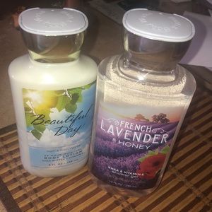 Bath and body works lotion and body wash.